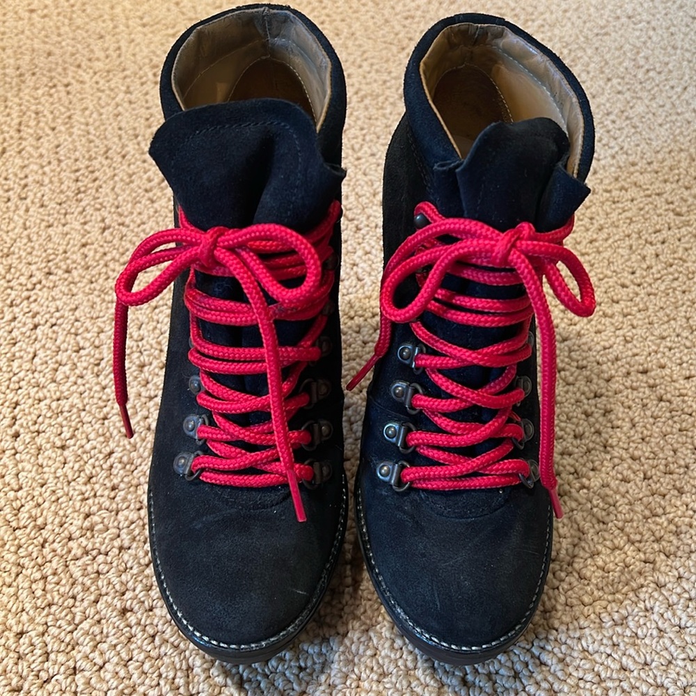Polo Ralph Lauren women’s black suede platform hiking boots size 37.5